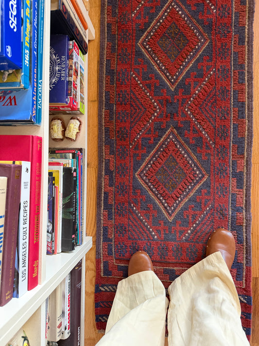 Romy | Vintage Textured Mashwani Wool Runner • 1'10" x 7'8"