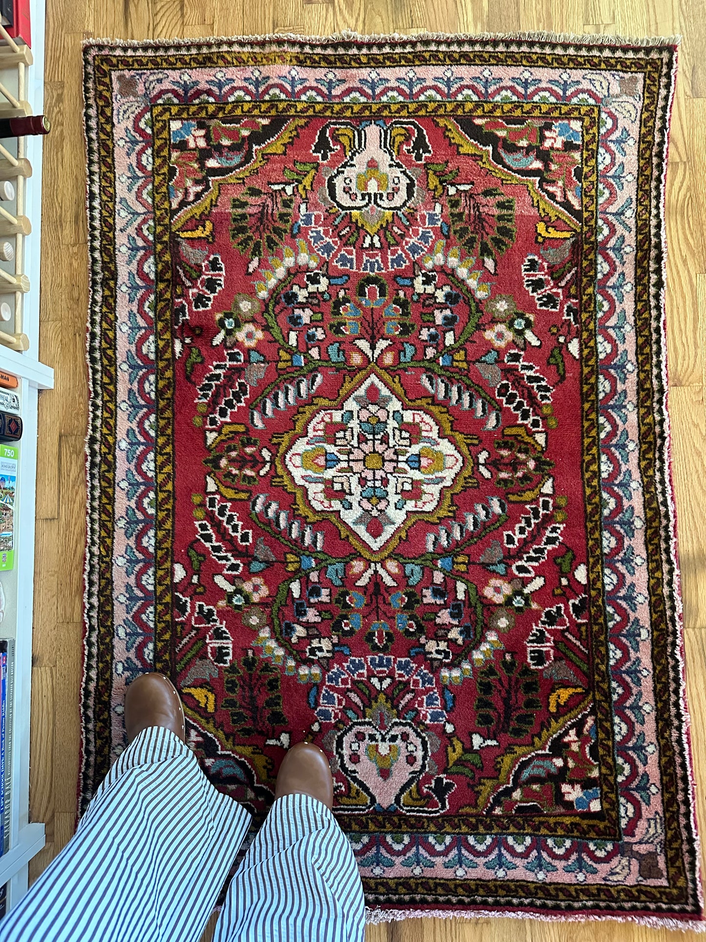 Bluebell Garden Vintage Persian Accent Rug - 3'7" x 5'