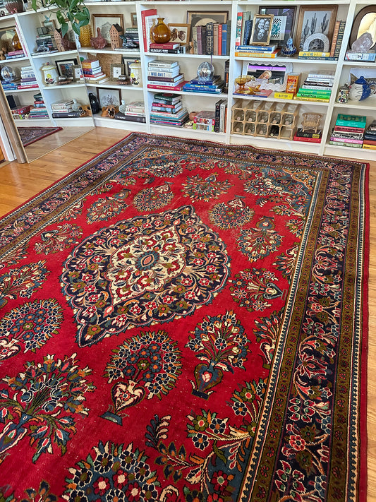 Large Vintage Heirloom Bouquet Persian Rug - 7'2" x 11'