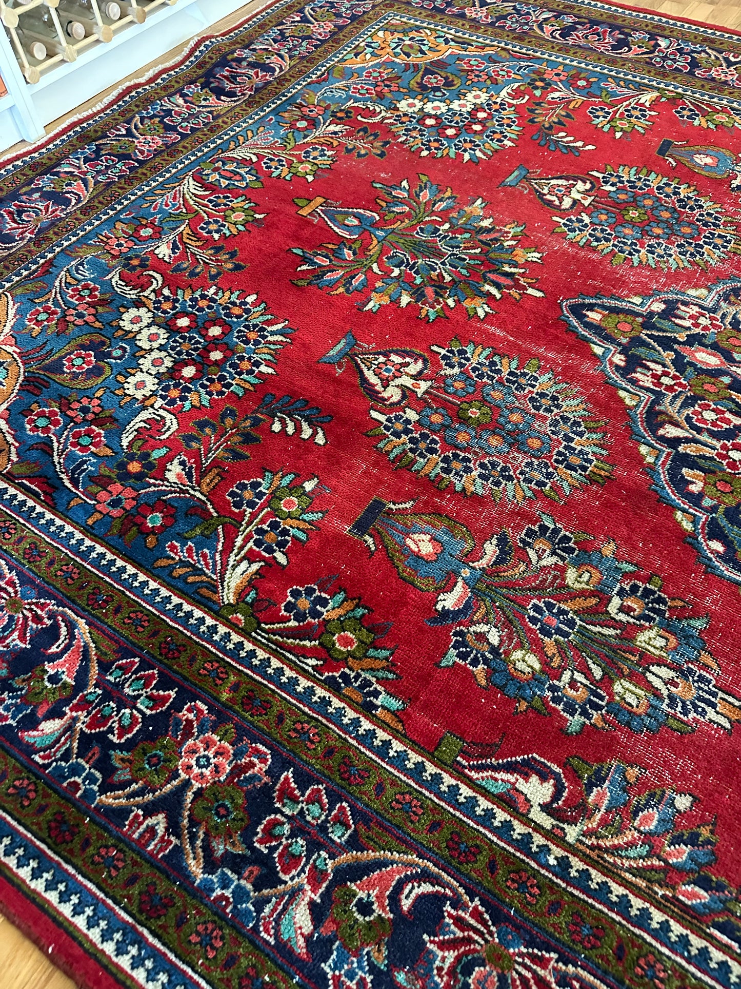 Large Vintage Heirloom Bouquet Persian Rug - 7'2" x 11'
