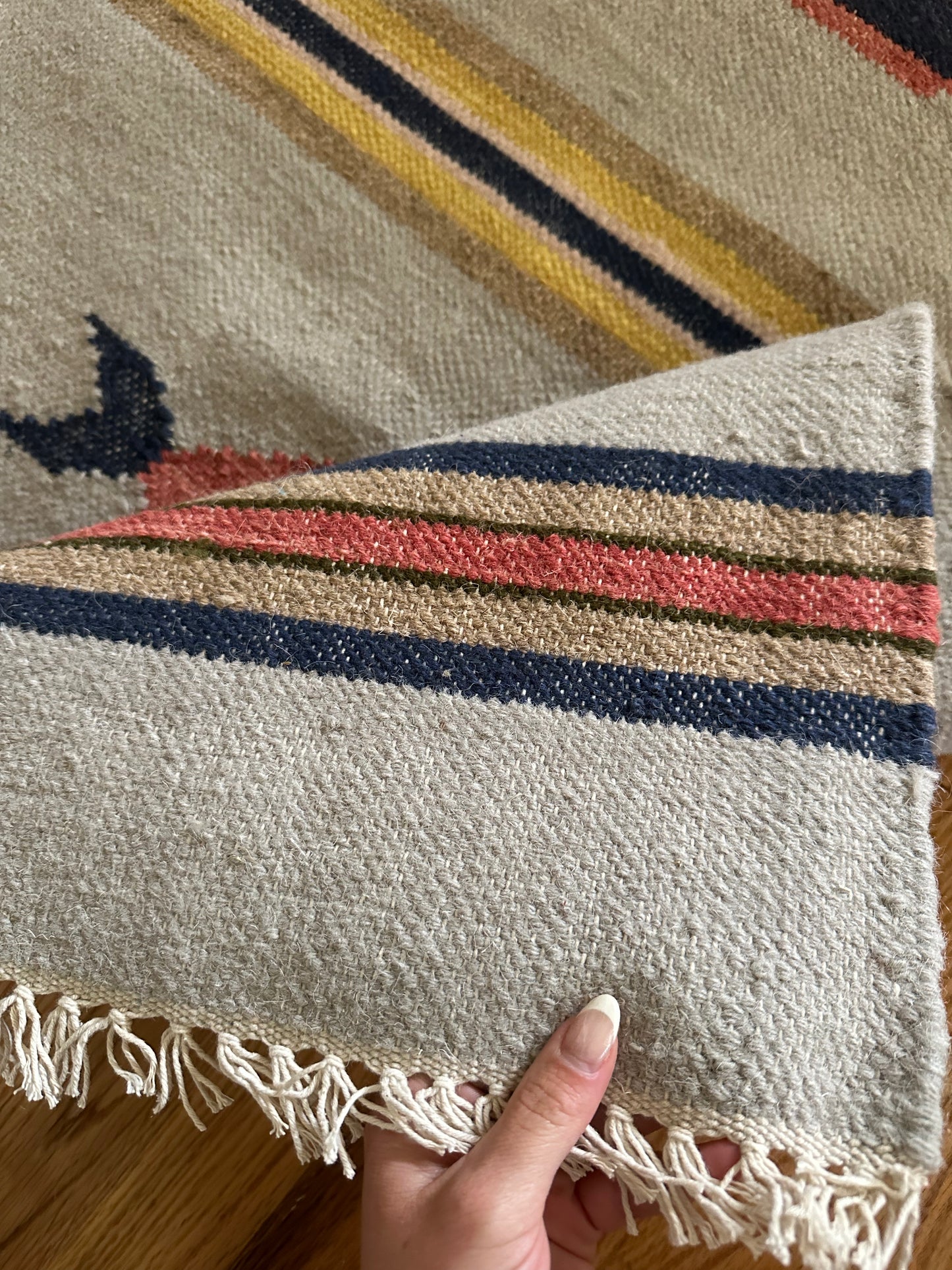 Saltwater Fish Runner - Modern Wool Flatweave Runner - 2'6" x 8' ft