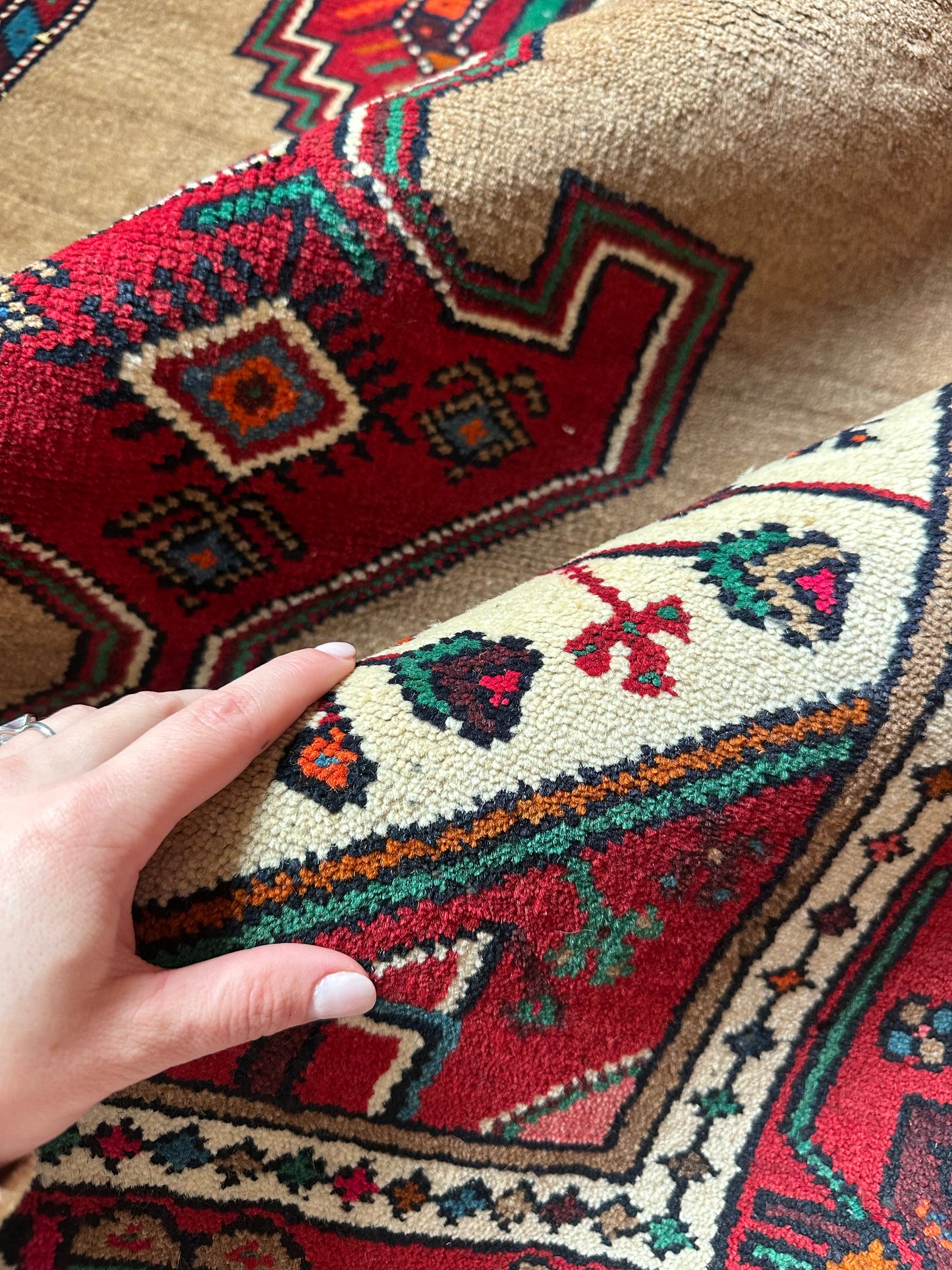 Vintage Anatolian Kurdish Runner with Caucasian Medallion Motif - 8'3" x 4'9"