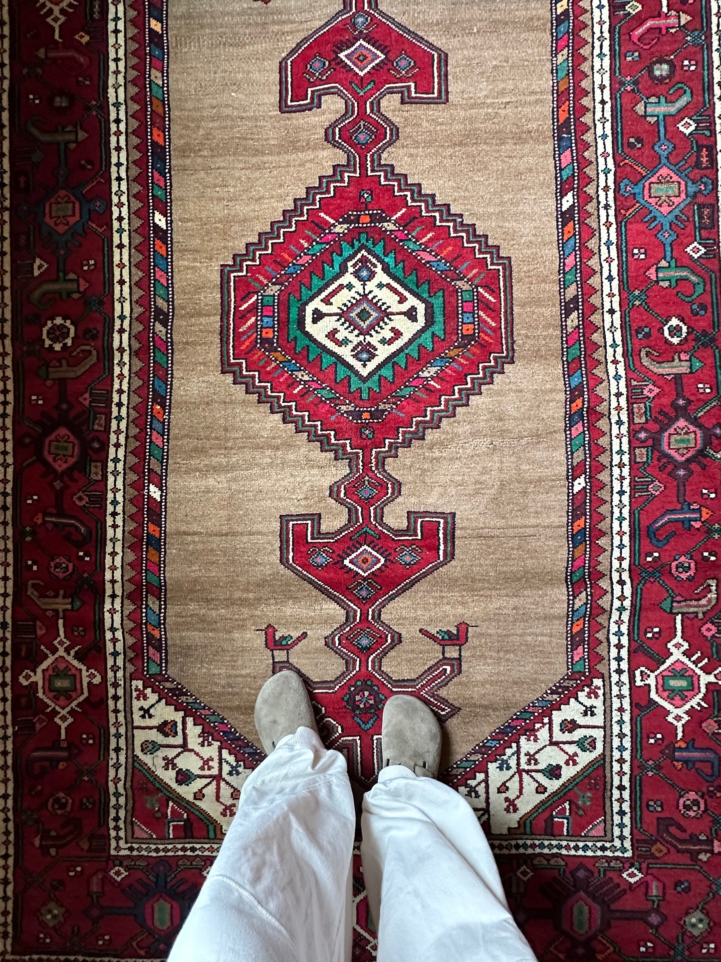 Vintage Anatolian Kurdish Runner with Caucasian Medallion Motif - 8'3" x 4'9"