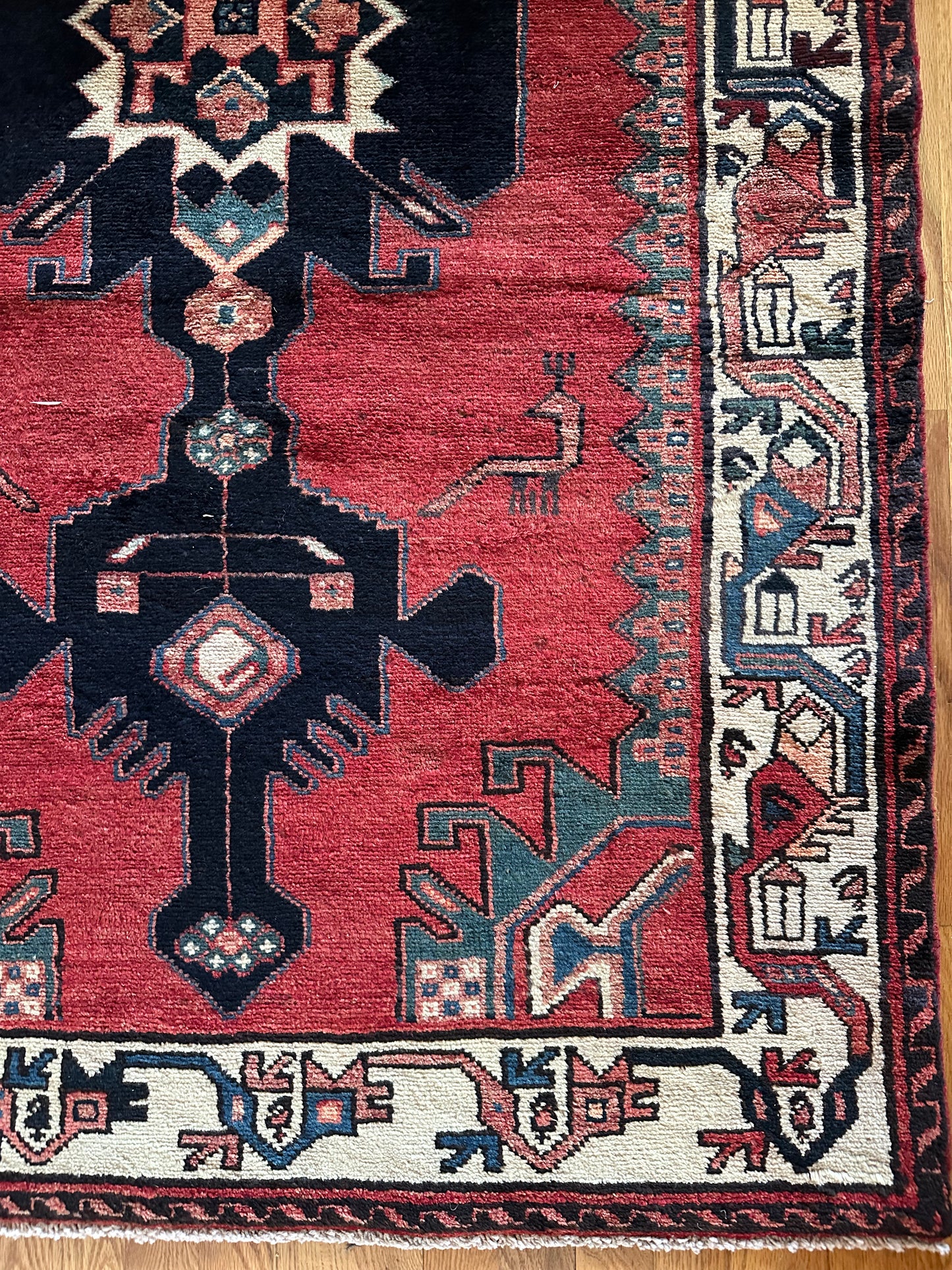 Vintage Northwest Persian Animal Motif Runner - 9’11” x 3’5”