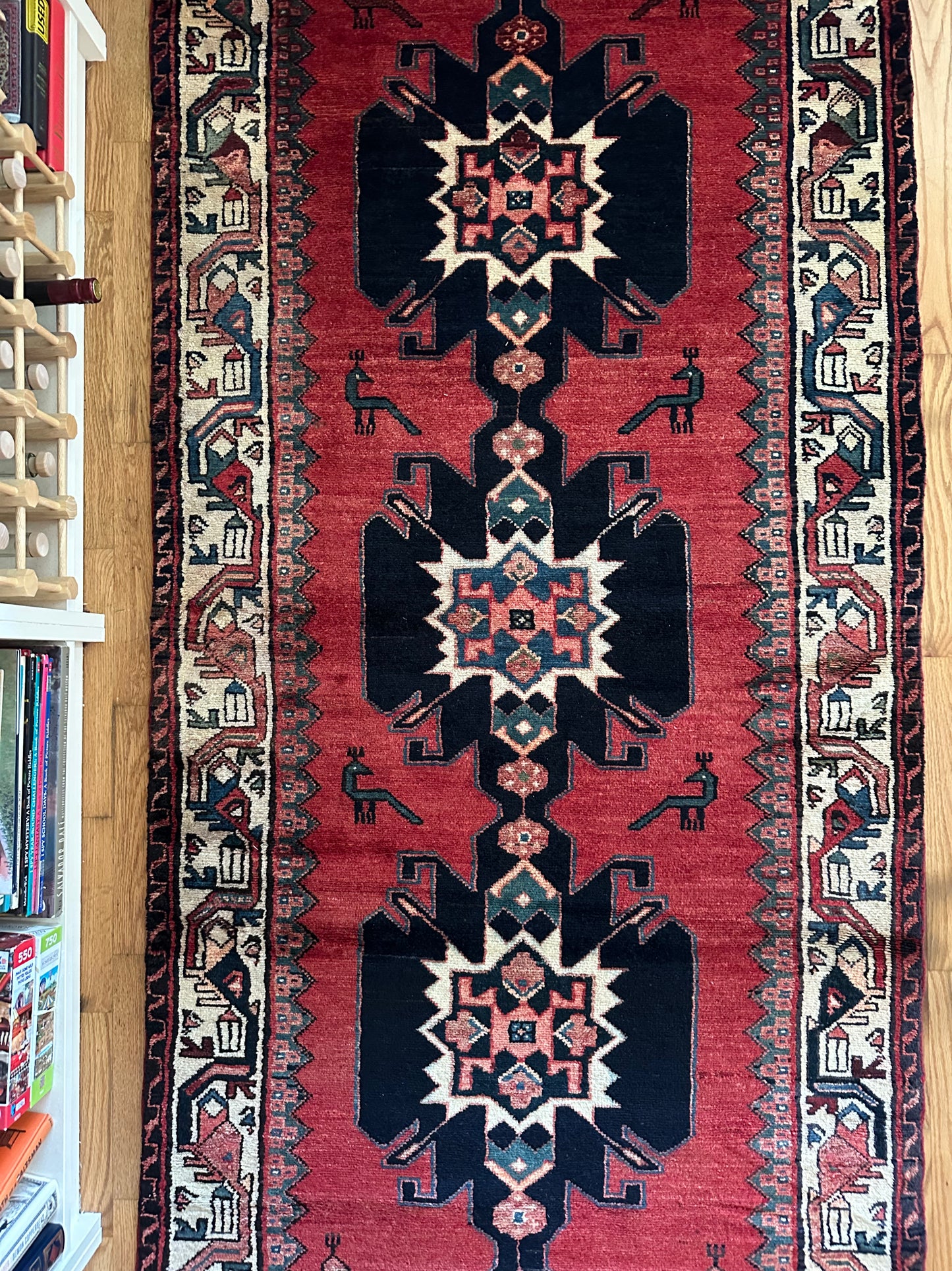 Vintage Northwest Persian Animal Motif Runner - 9’11” x 3’5”
