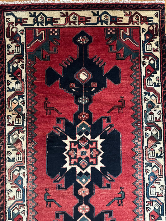 Vintage Northwest Persian Animal Motif Runner - 9’11” x 3’5”