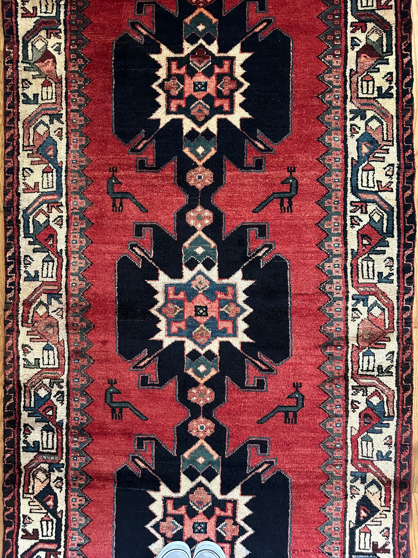 Vintage Northwest Persian Animal Motif Runner - 9’11” x 3’5”